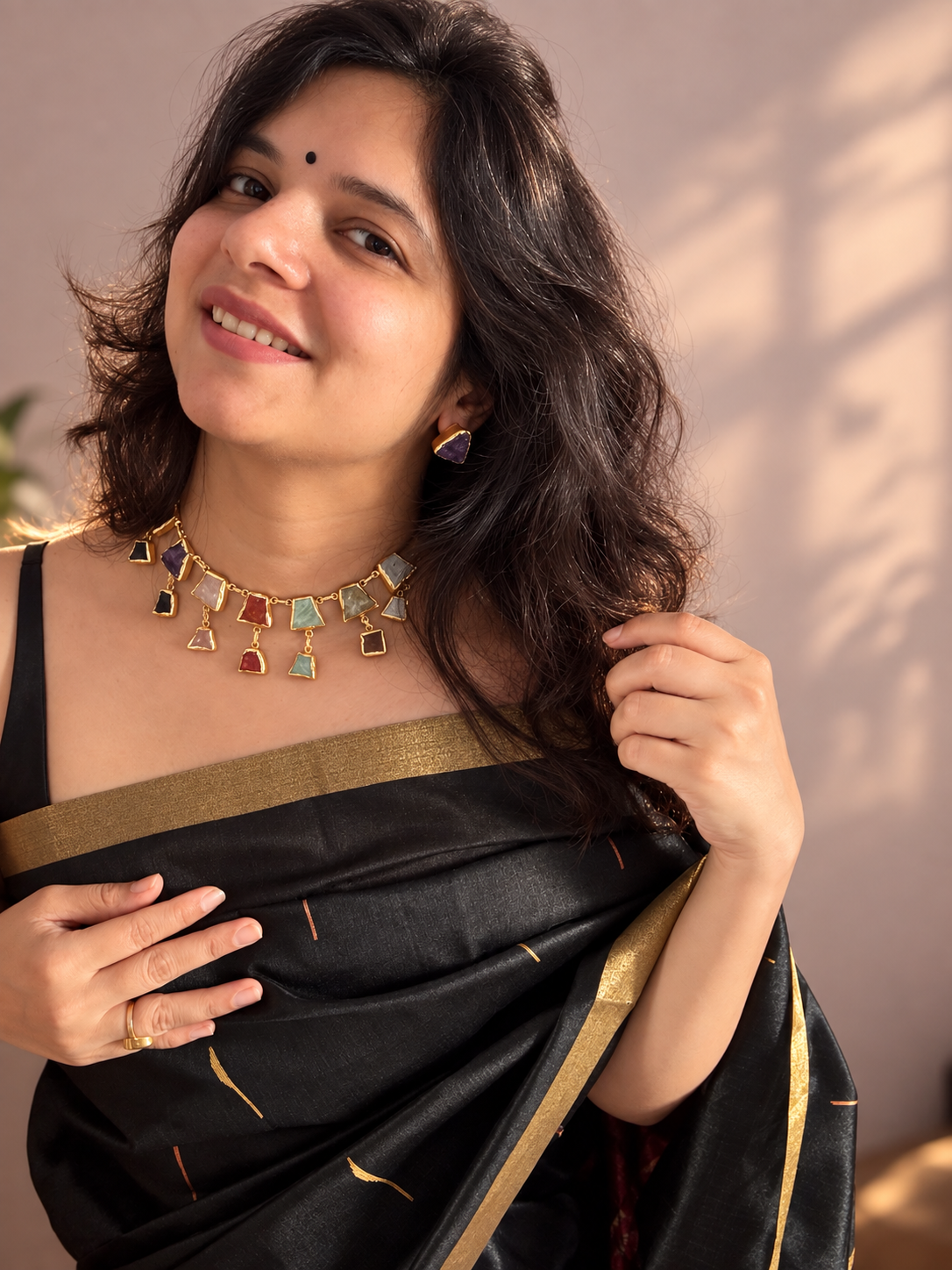 Natural Stone Multicolor Necklace Set