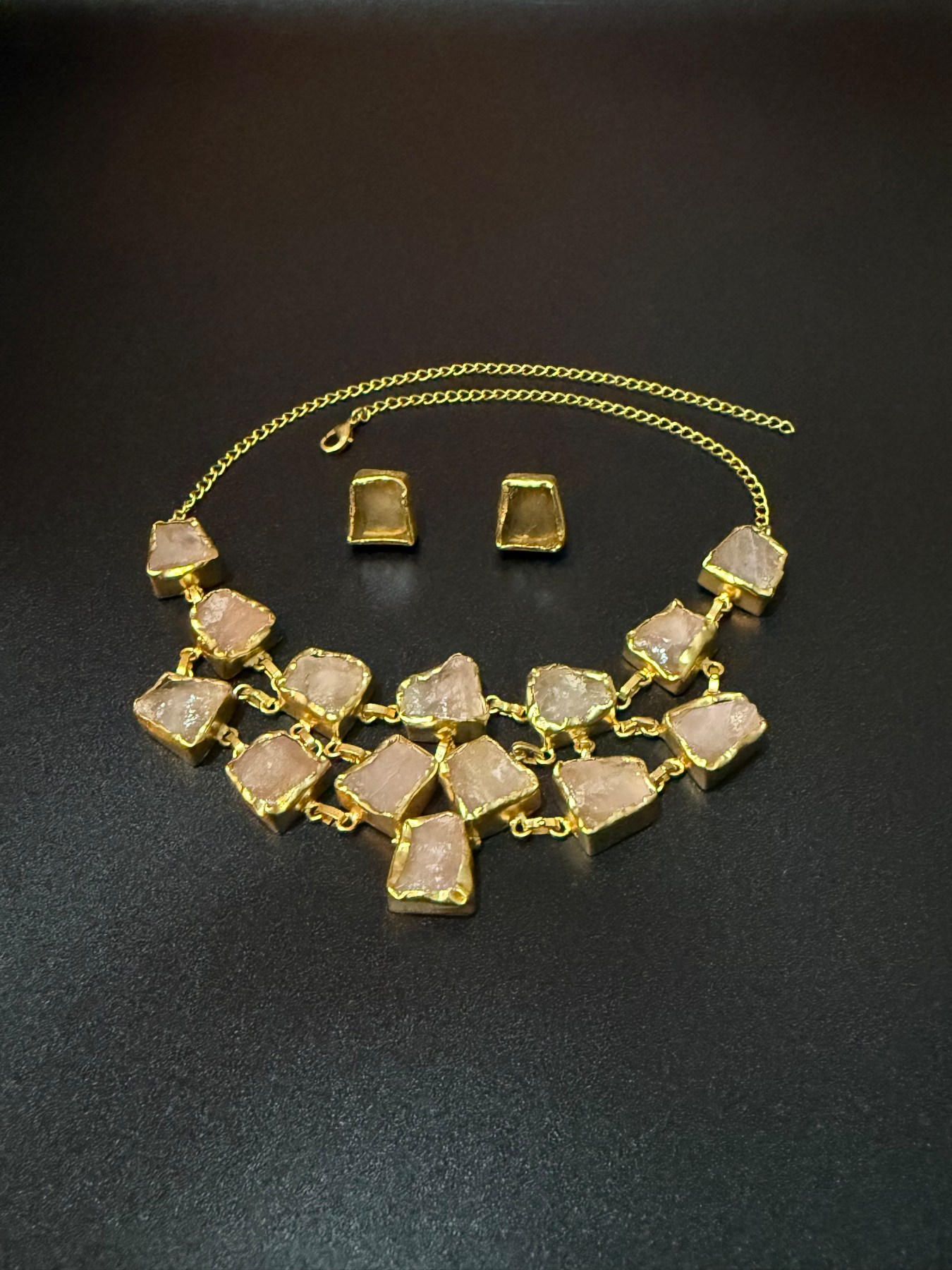 Rose Quartz Regal Necklace Set